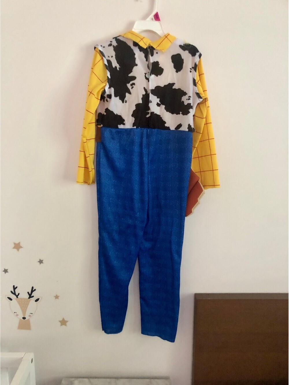 Disney Toy Story Woody Costume S/P 4-6 Jumpsuit Only Halloween Disguise Foam - Picture 4 of 9